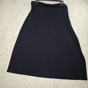 A.N.A Black Maxi Skirt 1X Rayon Blend Womens Flowy